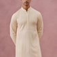 Viscose Rayon Traditional Embroidered Kurta Pyjama (65KP P 5330 Beige ) [FF] [1-1-9]