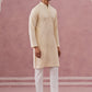 Viscose Rayon Traditional Embroidered Kurta Pyjama (65KP P 5330 Beige ) [FF] [1-1-9]
