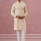 Viscose Rayon Traditional Embroidered Kurta Pyjama (65KP P 5330 Beige ) [FF] [1-1-9]