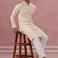 Viscose Rayon Traditional Embroidered Kurta Pyjama (65KP P 5330 Beige ) [FF] [1-1-9]