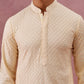 Viscose Rayon Traditional Embroidered Kurta Pyjama (65KP P 5330 Beige ) [FF] [1-1-9]