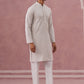 Viscose Rayon Traditional Embroidered Kurta Pyjama (65KP P 5330 Grey ) [FF] [1-1-9]