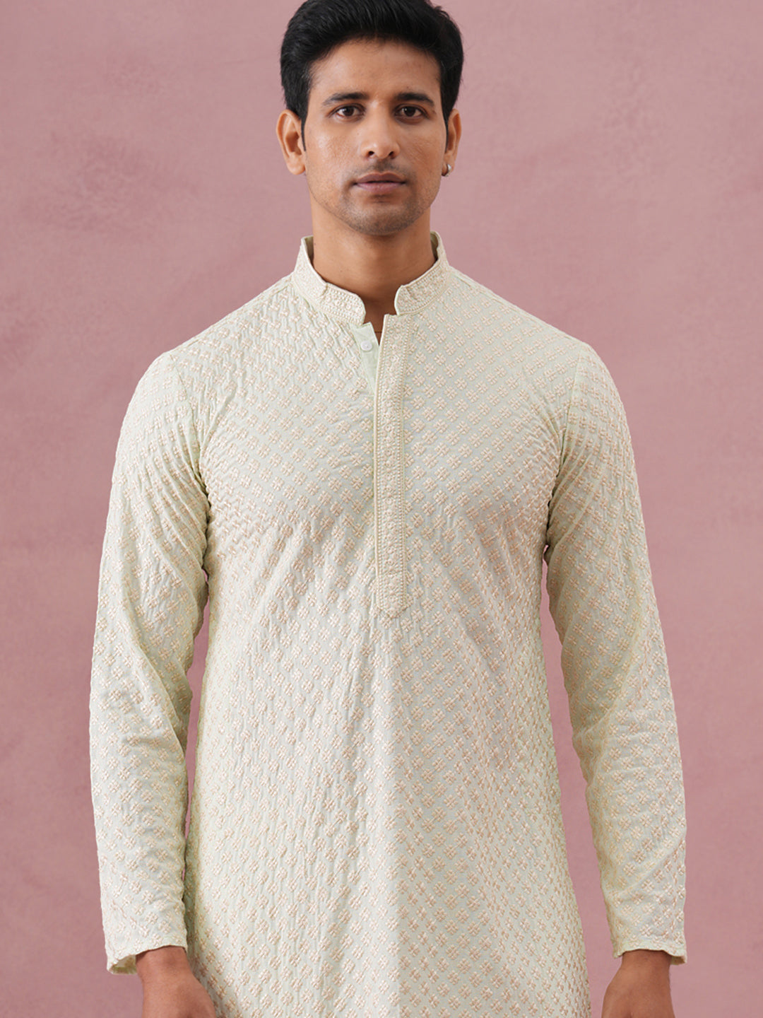 Viscose Rayon Traditional Embroidered Kurta Pyjama ( 65KP P 5330 P 5330Pista ) [FF] [1-1-9]