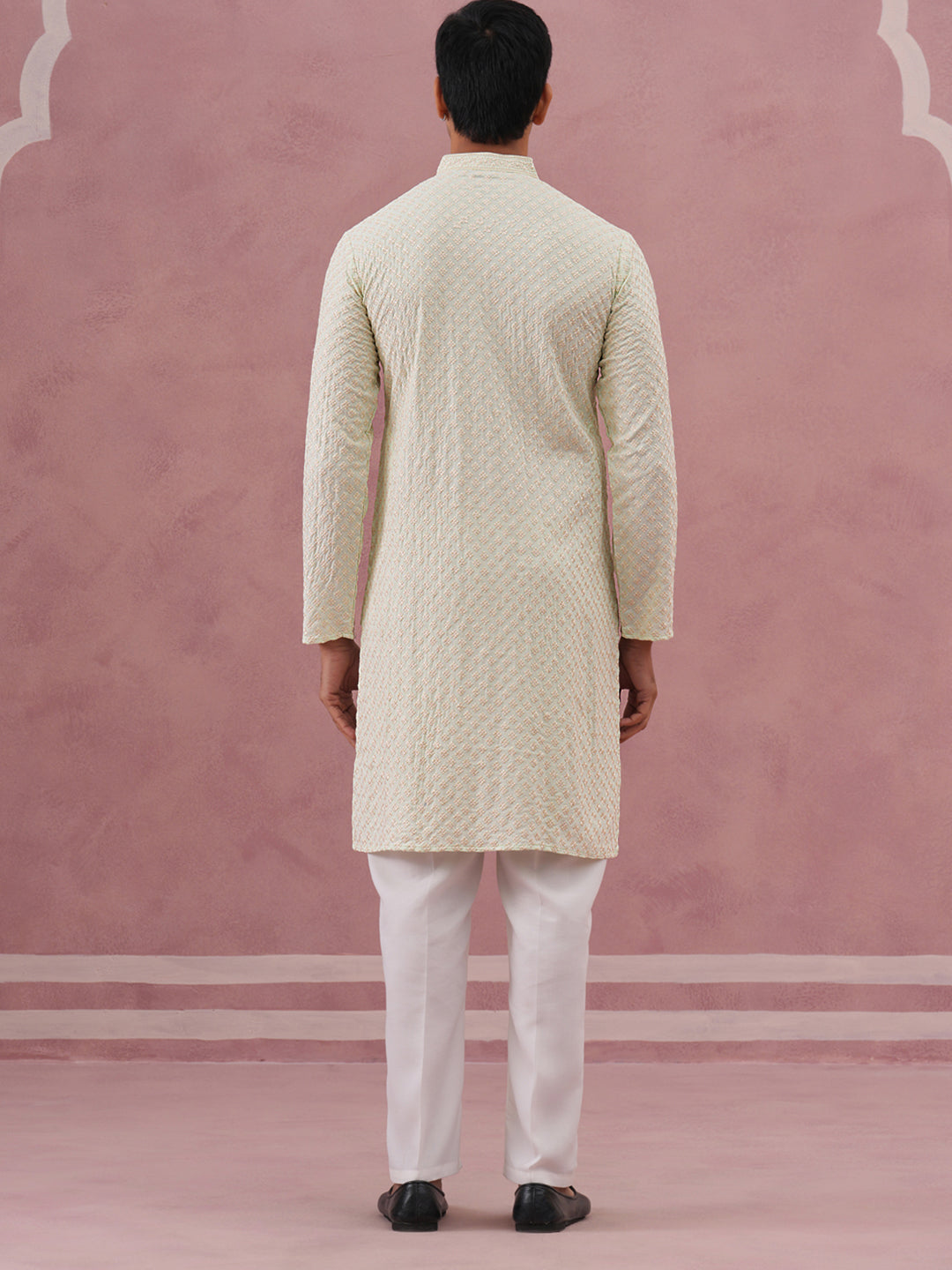 Viscose Rayon Traditional Embroidered Kurta Pyjama ( 65KP P 5330 P 5330Pista ) [FF] [1-1-9]