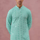 Sequin-Embellished Rayon Embroidered Kurta Pyjama (65KP P 5331 Green ) [FF] [O-6]
