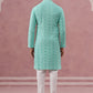 Sequin-Embellished Rayon Embroidered Kurta Pyjama (65KP P 5331 Green ) [FF] [O-6]