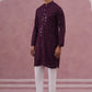 Sequin-Embellished Rayon Embroidered Kurta Pyjama (65KP P 5331 Purple ) [FF] [O-6]