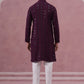 Sequin-Embellished Rayon Embroidered Kurta Pyjama (65KP P 5331 Purple ) [FF] [O-6]
