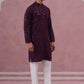 Sequin-Embellished Rayon Embroidered Kurta Pyjama (65KP P 5331 Purple ) [FF] [O-6]
