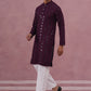 Sequin-Embellished Rayon Embroidered Kurta Pyjama (65KP P 5331 Purple ) [FF] [O-6]