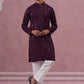 Sequin-Embellished Rayon Embroidered Kurta Pyjama (65KP P 5331 Purple ) [FF] [O-6]
