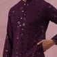 Sequin-Embellished Rayon Embroidered Kurta Pyjama (65KP P 5331 Purple ) [FF] [O-6]