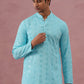 Sequin-Embellished Rayon Embroidered Kurta Pyjama ( 65KP P 5331 P 5331Sky ) [FF] [O-6]