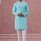 Sequin-Embellished Rayon Embroidered Kurta Pyjama ( 65KP P 5331 P 5331Sky ) [FF] [O-6]