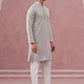 Men’s Rayon Sequin Embroidered Kurta Pyjama (65KP P 5332 Grey ) [FF] [E-8-7]