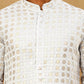 Men’s Rayon Sequin Embroidered Kurta Pyjama ( 65KP 5332Grey )