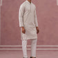 Men’s Rayon Sequin Embroidered Kurta Pyjama (65KP P 5332 White ) [FF] [E-8-7]