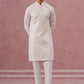Men’s Rayon Sequin Embroidered Kurta Pyjama (65KP P 5332 White ) [FF] [E-8-7]