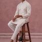 Men’s Rayon Sequin Embroidered Kurta Pyjama (65KP P 5332 White ) [FF] [E-8-7]
