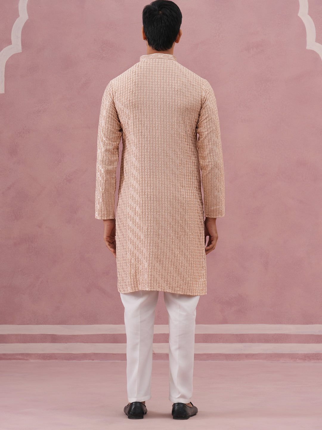 Rayon Embroidered Kurta Pyjama for Men (65KP P 5333 Beige ) [FF] [Q-18]