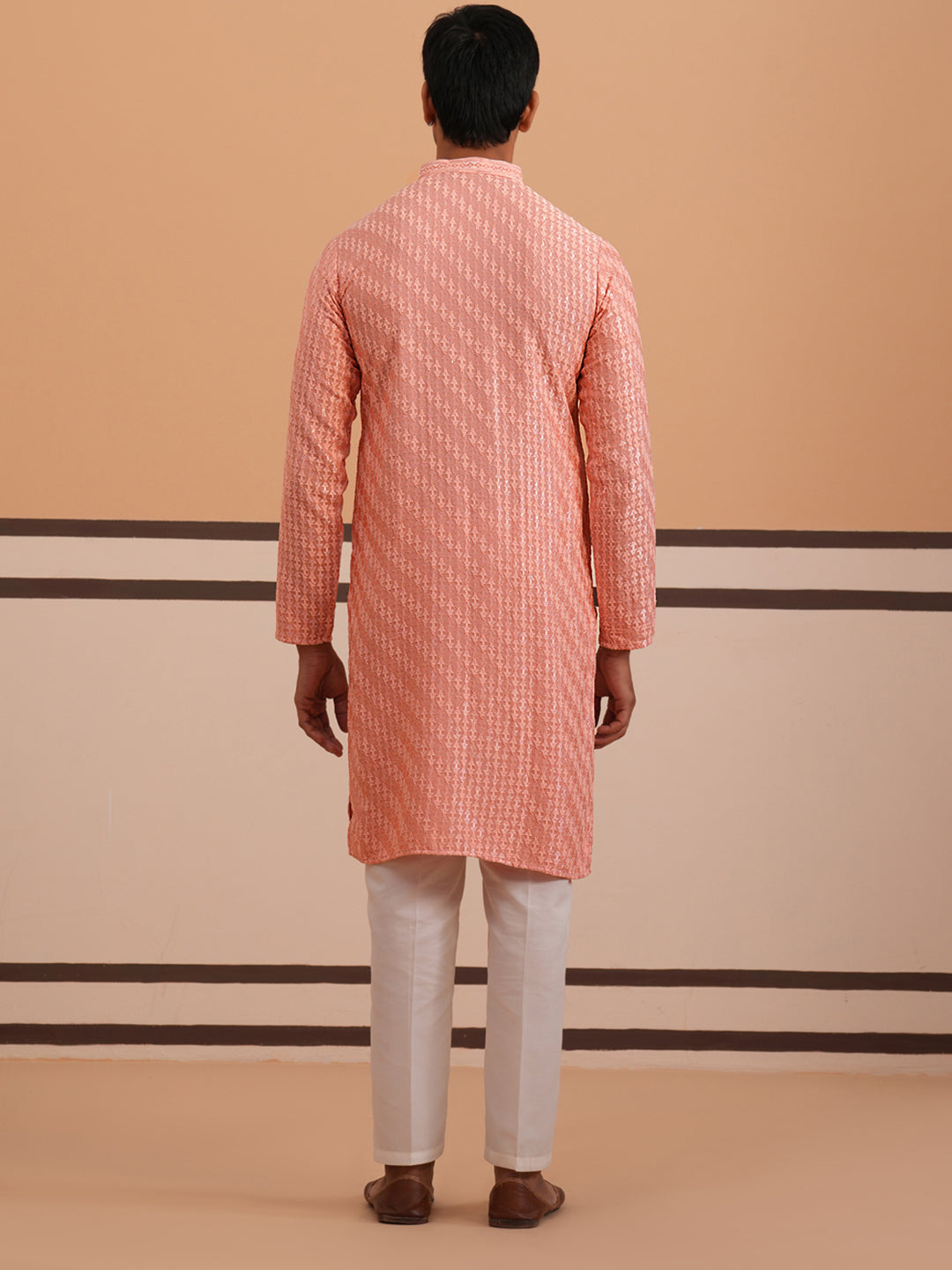 Rayon Embroidered Kurta Pyjama for Men ( 65KP P 5333 P 5333Peach ) [FF] [Q-18]