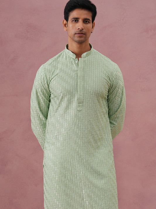 Rayon Embroidered Kurta Pyjama for Men ( 65KP P 5333 P 5333Pista ) [FF] [Q-18]