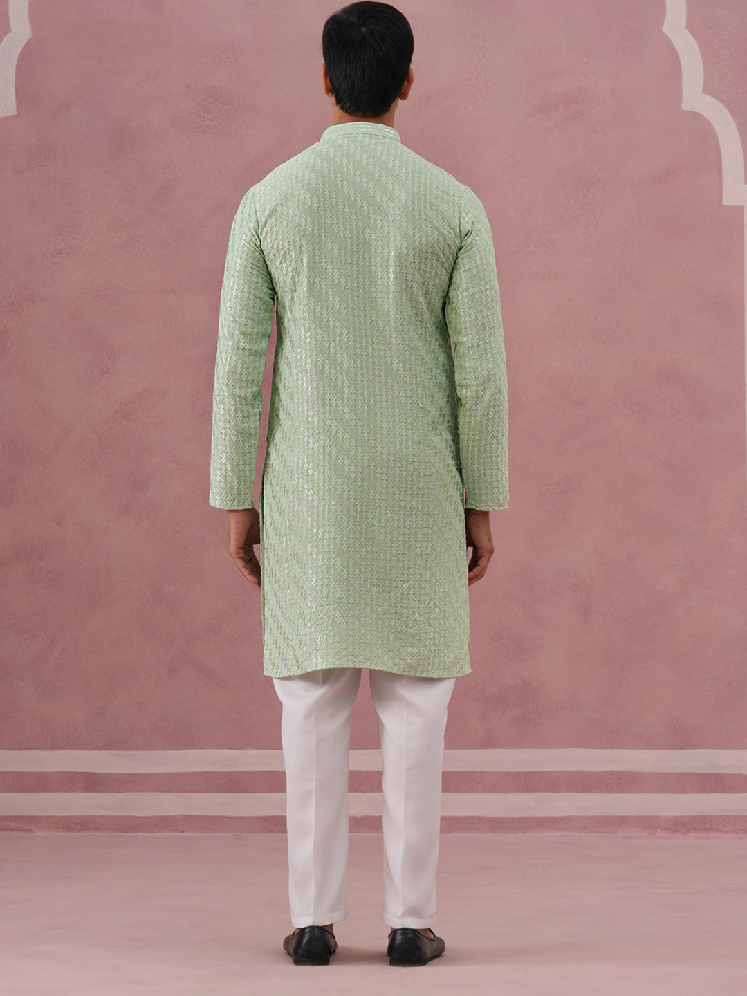 Rayon Embroidered Kurta Pyjama for Men ( 65KP P 5333 P 5333Pista ) [FF] [Q-18]