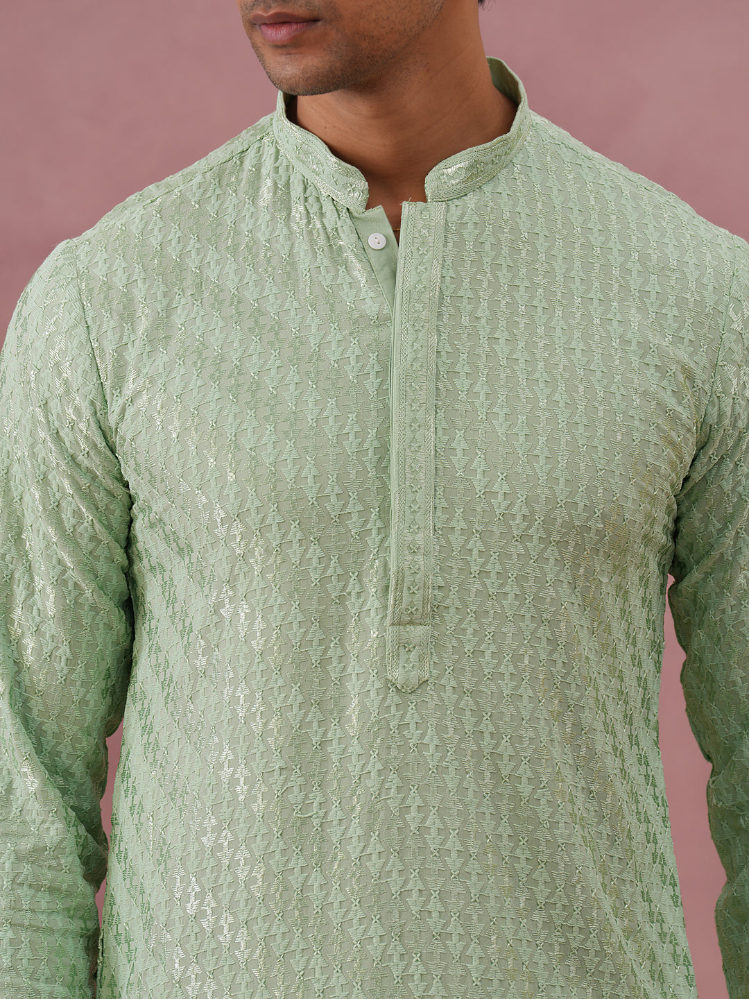 Rayon Embroidered Kurta Pyjama for Men ( 65KP P 5333 P 5333Pista ) [FF] [Q-18]