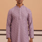 Rayon Embroidered Kurta Pyjama for Men (65KP P 5333 Purple ) [FF] [Q-18]
