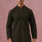 Traditional Cotton Blend Embroidered Kurta Pyjama ( 65KP P 5334 P 5334Olive ) [FF] [F-1-2-3-4]