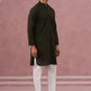 Traditional Cotton Blend Embroidered Kurta Pyjama ( 65KP P 5334 P 5334Olive ) [FF] [F-1-2-3-4]