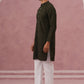Traditional Cotton Blend Embroidered Kurta Pyjama ( 65KP P 5334 P 5334Olive ) [FF] [F-1-2-3-4]