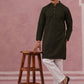 Traditional Cotton Blend Embroidered Kurta Pyjama ( 65KP P 5334 P 5334Olive ) [FF] [F-1-2-3-4]