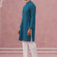 Traditional Cotton Blend Embroidered Kurta Pyjama ( 65KP P 5334 P 5334Peacock ) [FF] [F-1-2-3-4]