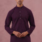 Traditional Cotton Blend Embroidered Kurta Pyjama (65KP P 5334 Purple ) [FF] [F-1-2-3-4]