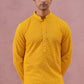 Traditional Cotton Blend Embroidered Kurta Pyjama (65KP P 5334 Yellow ) [FF] [F-1-2-3-4]