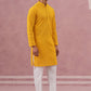 Traditional Cotton Blend Embroidered Kurta Pyjama (65KP P 5334 Yellow ) [FF] [F-1-2-3-4]