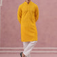 Traditional Cotton Blend Embroidered Kurta Pyjama (65KP P 5334 Yellow ) [FF] [F-1-2-3-4]