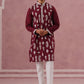 Silk Blend Ethnic Embroidered Kurta Pyjama for Men ( 65KP P 5335 P 5335Maroon ) [FF] [B-1-2]
