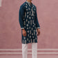 Silk Blend Ethnic Embroidered Kurta Pyjama for Men ( 65KP P 5335 P 5335Peacock ) [FF] [B-1-2]