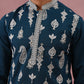 Silk Blend Ethnic Embroidered Kurta Pyjama for Men ( 65KP P 5335 P 5335Peacock ) [FF] [B-1-2]