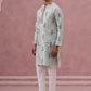 Men's Silk Blend Embroidered Kurta Pyjama Set ( 65KP P 5336 P 5336Sky ) [FF] [J-1]