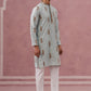Men's Silk Blend Embroidered Kurta Pyjama Set ( 65KP P 5336 P 5336Sky ) [FF] [J-1]