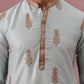 Men's Silk Blend Embroidered Kurta Pyjama Set ( 65KP P 5336 P 5336Sky ) [FF] [J-1]