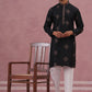 Silk Blend Black Kurta Pyjama Set for Men (65KP P 5337 Black ) [FF] [A-1-4]