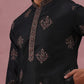 Silk Blend Black Kurta Pyjama Set for Men (65KP P 5337 Black ) [FF] [A-1-4]