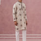 Silk Blend Black Kurta Pyjama Set for Men ( 65KP P 5337 P 5337Cream ) [FF] [A-1-4]