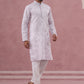 Men's Embroidered Silk Blend Kurta Pyjama Set ( 65KP P 5338 P 5338Lavender ) [FF] [A-1-4]