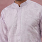 Men's Embroidered Silk Blend Kurta Pyjama Set ( 65KP P 5338 P 5338Lavender ) [FF] [A-1-4]