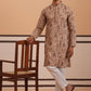 Men’s Ethnic Embroidered Kurta Pyjama (65KP P 5339 Brown ) [FF] [P-12]